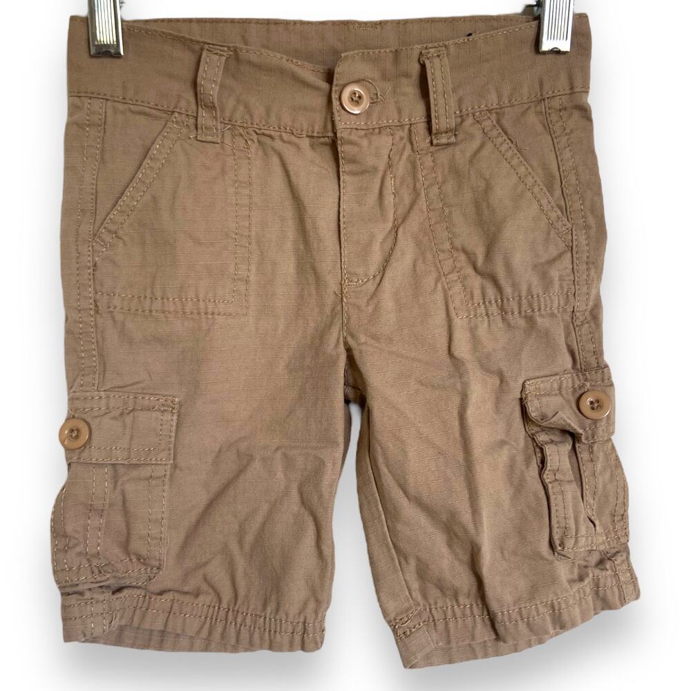 LR Scoop Boys Shorts Sz 4T Khaki Cargo Waffle‎ Weave Solid Brown